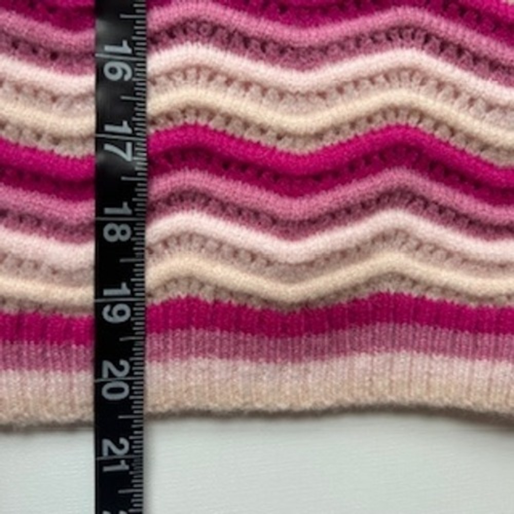 Strut & Bolt Pink‎ Multi Chevron Knit Cardigan Sweater Covered Buttons Small NWT - Picture 9 of 9